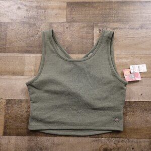 Roxy “Good Keepsake” Crop Tank Top – Size Large (L) Olive Green